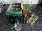 Verzameling glazen limonade groen glas vintage, Ophalen, Zo goed als nieuw, Overige typen