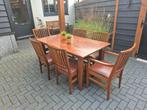 Eetkamertafel met 6 stoelen, Ophalen, Zo goed als nieuw, 4 tot 6 stoelen