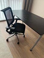 IKEA bureau (160x80) + Steelcase bureaustoel (gratis), Ophalen, In hoogte verstelbaar, Gebruikt, Bureau