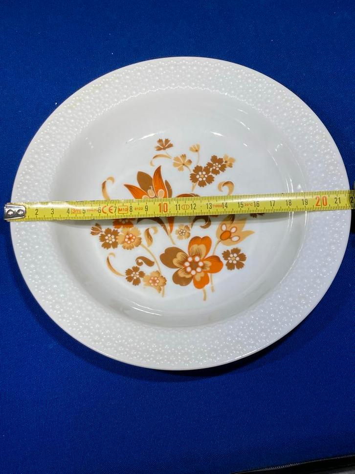 Vintage Scherzer Bavaria Soepbord Bloemmotief Ø20cm, Huis en Inrichting, Keuken | Servies, Gebruikt, Bord(en), Overige stijlen