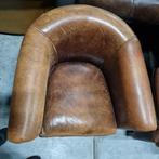 Nette compacte Schapenleren club fauteuil + BEZORGING GRATIS, Gebruikt, ., Ophalen of Verzenden, .