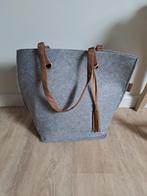 Grote vilten grijze shopper met klein binnentasje., Ophalen, Zo goed als nieuw, Grijs, Shopper