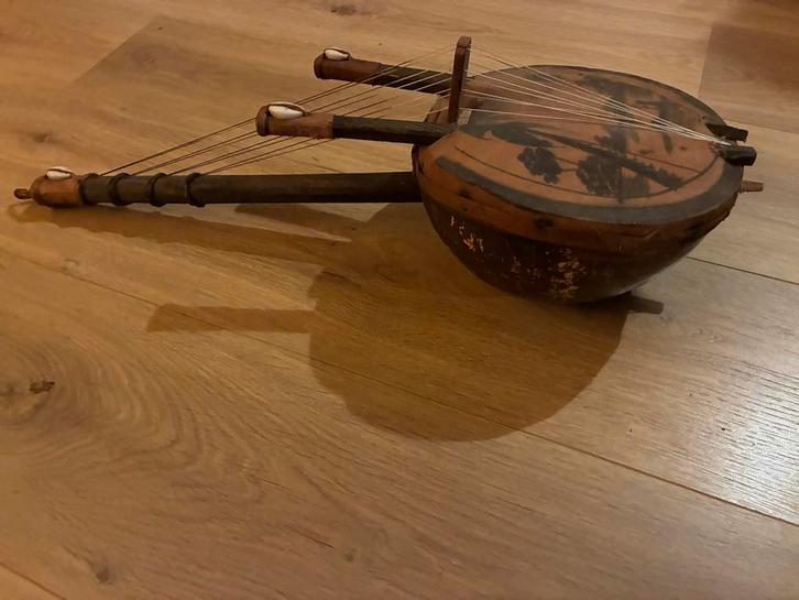 West Afrikaanse Kora met Tekening, Muziek en Instrumenten, Snaarinstrumenten | Overige, Gebruikt, Harp, Ophalen
