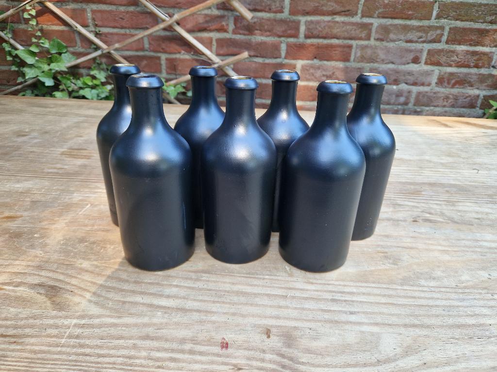 7 kruiken - keramiek matzwart, Antiek en Kunst, Ophalen of Verzenden