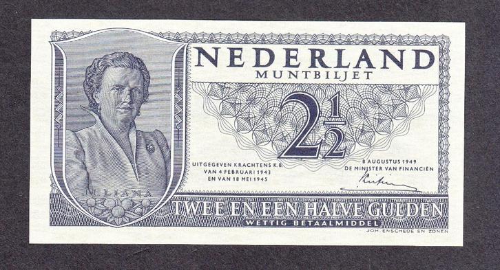 Juliana - 2½ gulden 1949 UNC serie 3SH078216 - P73,AV14.1a, Postzegels en Munten, Bankbiljetten | Nederland, 2½ gulden, Ophalen of Verzenden