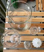 Vazen, glas, helder en wit, Huis en Inrichting, Woonaccessoires | Vazen, Minder dan 50 cm, Glas, Zo goed als nieuw, Ophalen