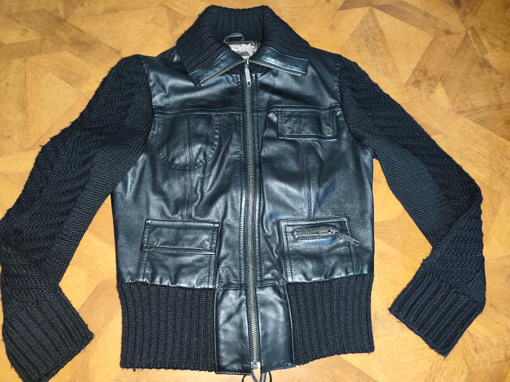 Mandarin&Mint leren jas maat 36, Zwart, Mandarin & Mint, Ophalen of Verzenden, Zo goed als nieuw