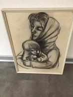 Moeder en kind tekening, ongesigneerd, Antiek en Kunst, Ophalen of Verzenden