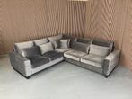 GRATIS LEVERING Velvet Hoekbank Grijs 285x270 GEREINIGD, 250 tot 300 cm, Nieuw, Ophalen of Verzenden, 150 cm of meer