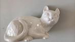 vintage beeld kat porselein gemerkt, merkteken Italiaans, Verzamelen, Ophalen of Verzenden, Zo goed als nieuw, Dier