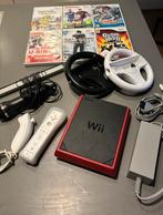 Wii spelcomputer + accessoires, Spelcomputers en Games, Spelcomputers | Nintendo Wii, Met 1 controller, Ophalen of Verzenden, Zo goed als nieuw