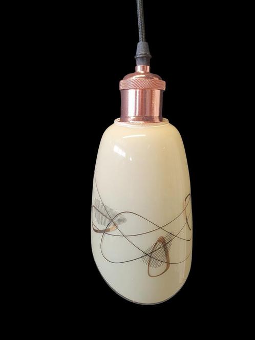 1944 Vintage glazen hanglampje hanglamp lamp lampje sixties, Huis en Inrichting, Lampen | Hanglampen, Zo goed als nieuw, Minder dan 50 cm