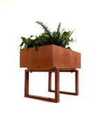 Vintage teakhouten plantenbak, Kai Kristiansen ‘60, Tuin en Terras, Bloembakken en Plantenbakken, Minder dan 60 cm, Ophalen of Verzenden