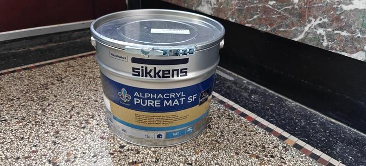 Sikkens Alphacryl Pure Mat SF, J2.04.87, 10 liter, nieuw, Doe-het-zelf en Verbouw, Verf, Beits en Lak, Zo goed als nieuw, Verf