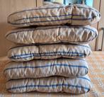 Set van 5 Stoelkussens Beige/Blauw, Huis en Inrichting, Woonaccessoires | Kussens, Ophalen of Verzenden, Zo goed als nieuw, Beige