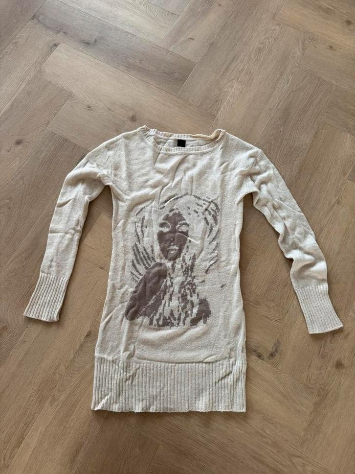 Trendy beige tuniekjurk met print, Kleding | Dames, Jurken, Zo goed als nieuw, Beige, Onder de knie, Ophalen of Verzenden