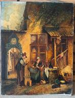 Antiek schilderij man, vrouw, kind - W.H. Aberson, Ophalen of Verzenden