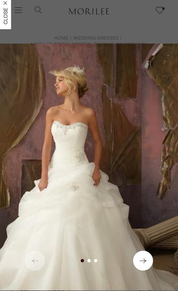 Trouwjurk, Mori Lee, maat 40, 42, gebroken wit beschikbaar voor biedingen