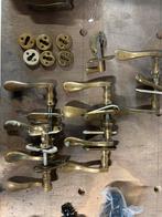 Zware vergulde set deurkrukken, Doe-het-zelf en Verbouw, Hang- en Sluitwerk, Ophalen of Verzenden, Gebruikt, Koper of Messing