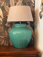 Turquoise keramische tafellamp, Ophalen, Gebruikt, 50 tot 75 cm