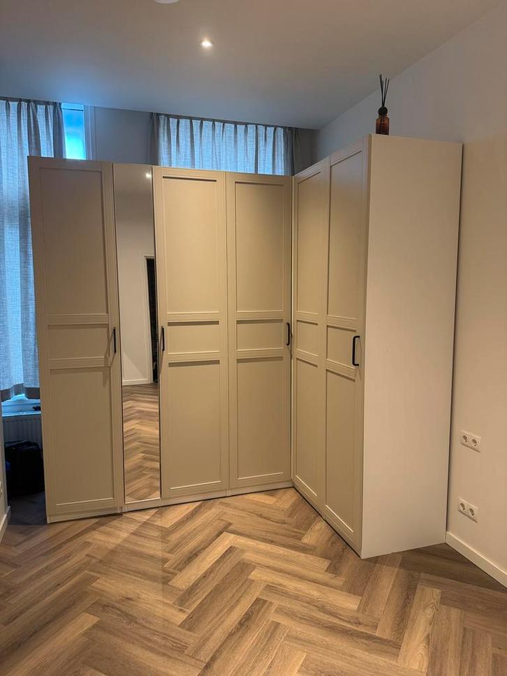IKEA Pax Kast - Beige, Spiegel, hoekkast hoog, Huis en Inrichting, Kasten | Kledingkasten, Zo goed als nieuw, 200 cm of meer, 200 cm of meer