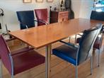 Bert Plantagie eetkamerstoelen - 6 stuks, Huis en Inrichting, Stoelen, Ophalen, Gebruikt, Blauw, Leer