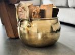 Antieke ketel messing koper emmer houtemmer of plantenpot, Antiek en Kunst, Ophalen of Verzenden
