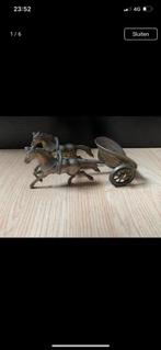 Oud metalen paarden en strijdwagen, Ophalen of Verzenden
