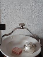 Zilverkleurige bordenklem,drager.stoer brocante patina, Ophalen of Verzenden