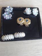 Vintage oorbellen en ringen., Sieraden, Tassen en Uiterlijk, Oorbellen, Overige materialen, Gebruikt, Ophalen of Verzenden, Zilver