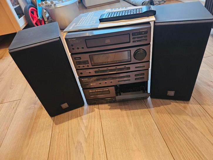 Sharp Stereo Set met Speakers, Audio, Tv en Foto, Stereo-sets, Gebruikt, Cassettedeck, Cd-speler, Tuner of Radio, Speakers, Sharp