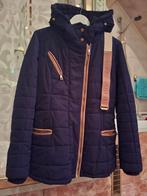 Italiaanse Winterjas met Leer - Warme Capuchon - Maat 40-42, Kleding | Dames, Ophalen of Verzenden, Gedragen, Maat 42/44 (L), Overige kleuren