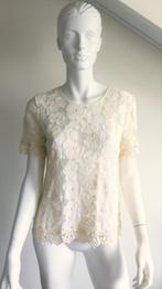 CAROLINE BISS leuke ecru top met kant GRATIS of 5,00 mt 38, Maat 38/40 (M), Overige kleuren, Verzenden, Korte mouw