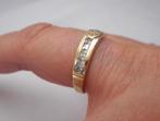 18 karaat gouden ring met steentjes maat 18.5 nr.1474, Verzenden, Goud, Ring