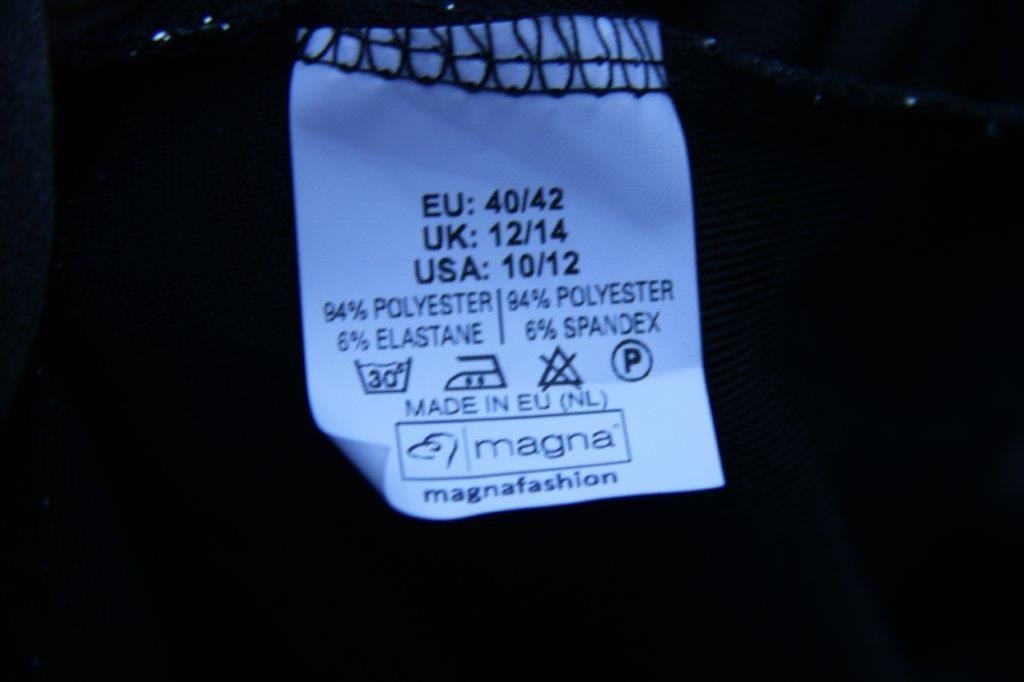 Jurk/ Tuniek zwart/ zilver Magna mt 40/42 Vaste prijs, Maat 38/40 (M), Zwart, Ophalen of Verzenden, Knielengte