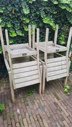 Teak 'Rough' tuintafel, -stoelen en picknicktafel, Tuin en Terras, Ophalen of Verzenden, Gebruikt, Rechthoekig, Teakhout