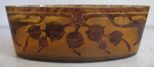 art deco acid etched Le Verre Francais Schneider fruitcoup, Antiek en Kunst, Antiek | Glas en Kristal, Verzenden