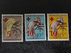1954 NVPH NNG 38-40, Rode kruis opdruk op Paradijsvogels, Ophalen of Verzenden, Postfris, Nieuw-Guinea