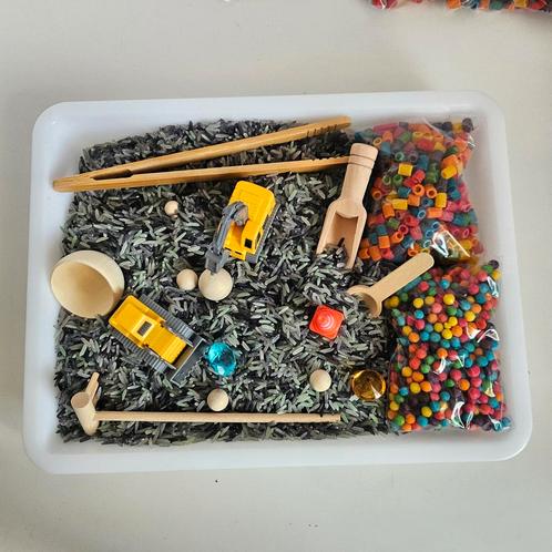 Speelbak compleet Bouwplaats Grijs - sensorisch speelgoed, Kinderen en Baby's, Speelgoed | Educatief en Creatief, Ophalen of Verzenden