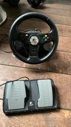 Logitech racing stuur en voetpedalen, Spelcomputers en Games, Spelcomputers | Xbox Original, Gebruikt, Ophalen of Verzenden