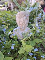 Brocante oude buste meisje beton, Tuin en Terras, Gebruikt, Ophalen
