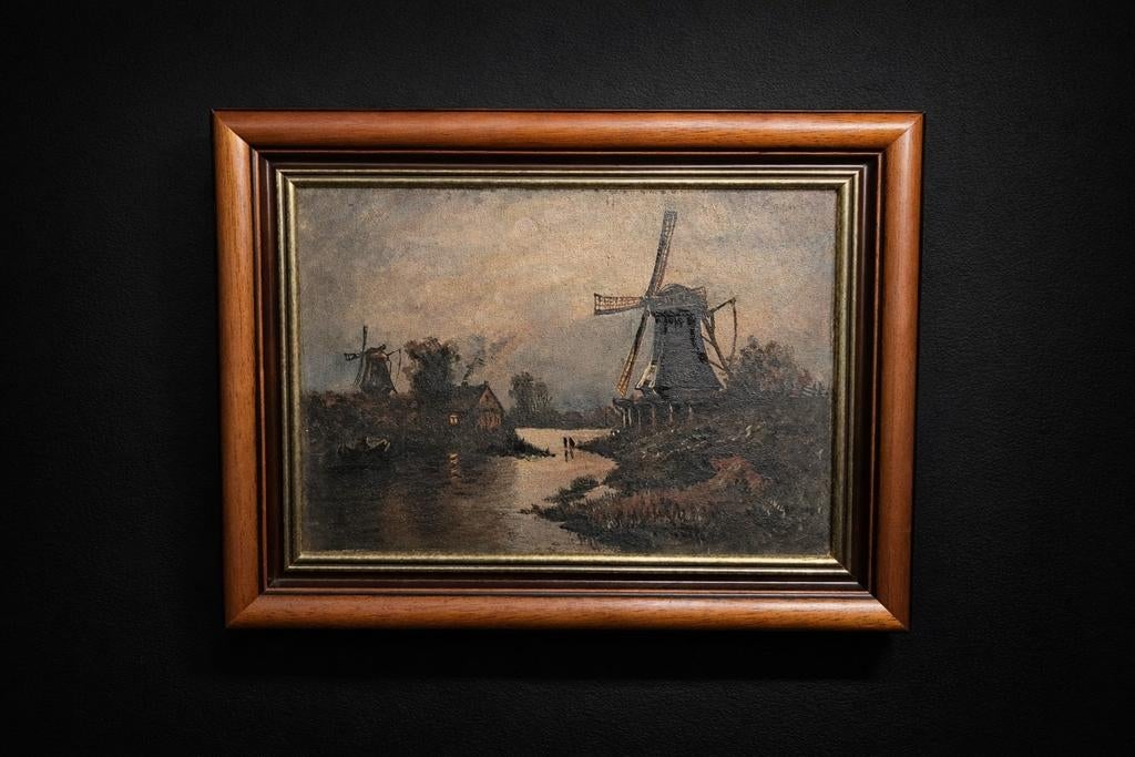 Hollands landschap met molen, Ophalen of Verzenden
