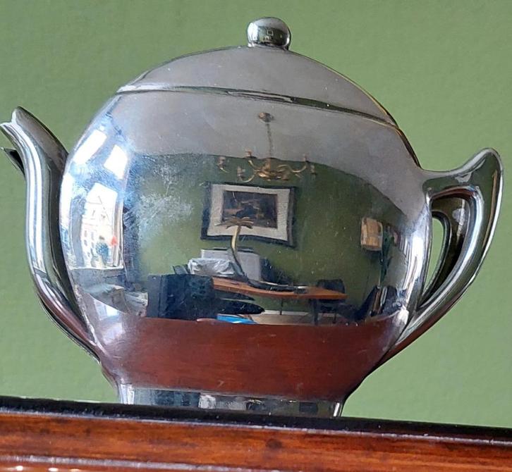 Vintage tafel servet houder, Theepot servethouder verzilverd, Huis en Inrichting, Keuken | Bestek, Zo goed als nieuw, Bestekset