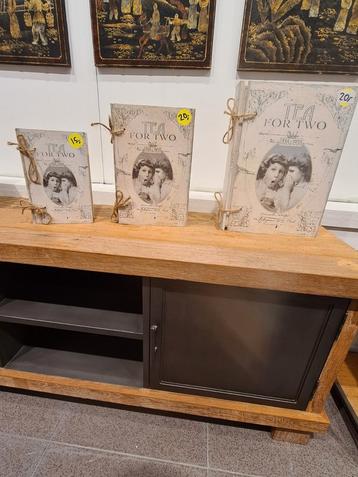 Brocante houten opberg boeken Tea For Two in 3 maten  beschikbaar voor biedingen