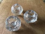 3 grote glazen waxinelichthouders, Kosta Boda Ann Wärff., Ophalen of Verzenden, Glas