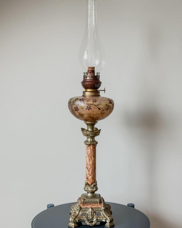 Antique Oil Lamp Kosmosbrenner x Bohemian Prima, Antiek en Kunst, Antiek | Lampen, Ophalen of Verzenden