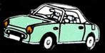 Nissan Figaro pin- groen blauw, Verzamelen, Verzenden, Nieuw, Transport