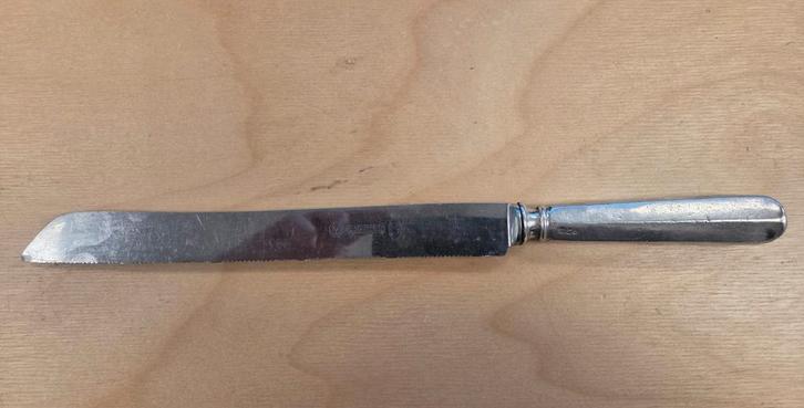 Zilveren broodmes Haags lofje, Zilverstad Voorschoten, Antiek en Kunst, Antiek | Bestek, Ophalen of Verzenden