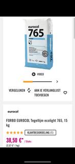 Tegellijm Eurocol 765 (7 zakken), Overige materialen, Zo goed als nieuw, 15 m² of meer, Ophalen