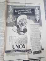 Kerst-advertenties Unox en Philips Concerto (krant 1937), Ophalen of Verzenden, 1920 tot 1940, Knipsel(s)